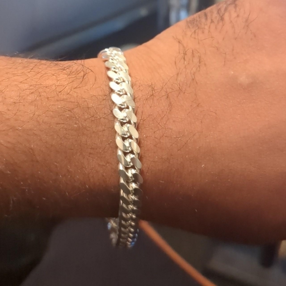 Sterling Silver Miami Cuban 7.6mm Bracelet -8"